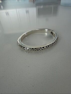 Brighton Silver Filigree Hinged Bangle Bracelet